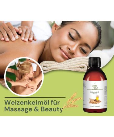 Pagra Natur Massage Oil - 100% Pure Wheat Germ Oil 1st Pressing 250 ml | Premium Natural Body Oil for Relaxation & Skin Nourishment - Ships Internationally - Buy Online on GoSupps.com