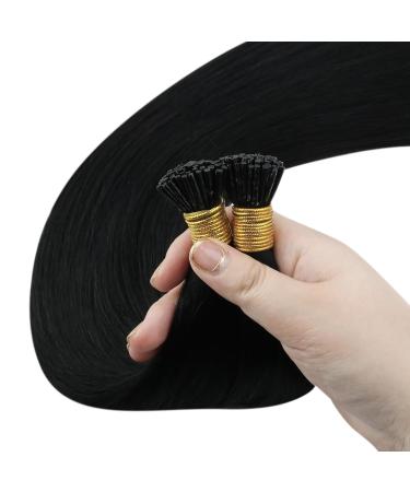 Sunny Hair I Tip Hair Extensions - 50S Pre Bonded Jet Black Human Hair 20 Inch | Cold Fusion I Tip Extensions for Women - Buy Online on GoSupps.com