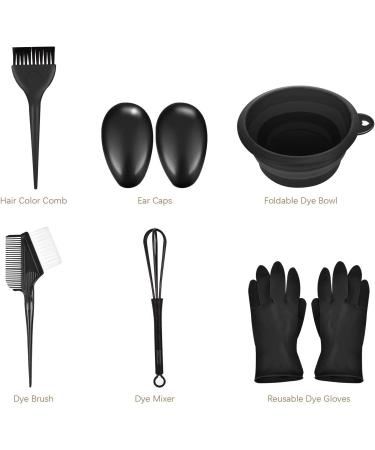 FaHaner 8PC Hair Dye Brush and Bowl Set | DIY Salon Coloring Kit with Gloves and Ear Cover - Buy Online on GoSupps.com