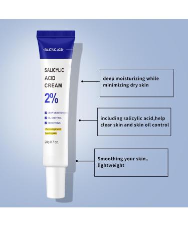 Moisturizing Salicylic Acid Face Cream Hydrating Salicylic Acid Cream For Face Alicylic Acid Face Cream For Oily Skin 20g 0.7oz - Buy Online on GoSupps.com