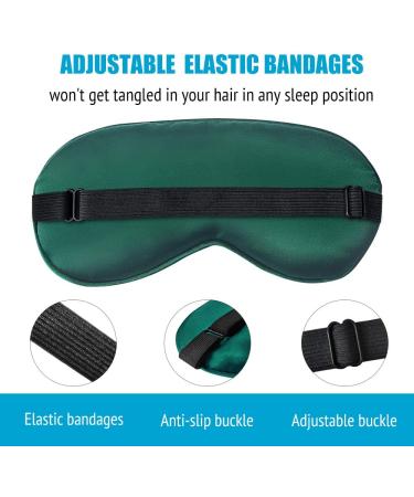 NUFR Sleep Mask - Silk Satin Eye Cover for Men & Women | Adjustable Travel Blindfold - Green - Buy Online on GoSupps.com