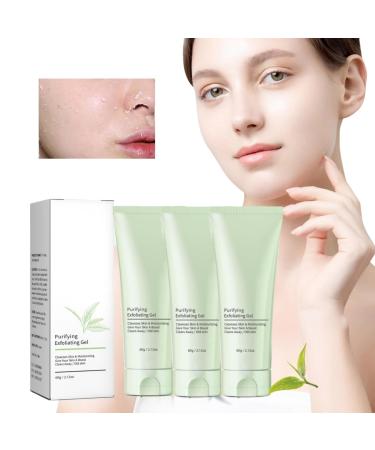 60g Purifying Exfoliating Gel Greteam Purifying Exfoliating Gel Jorondy Gel Exfoliant Facial Exfoliator Cleanser Deep Cleansing Face And Body Exfoliating Scrub Gel (3pcs) Vert 60 g (Lot de 1)