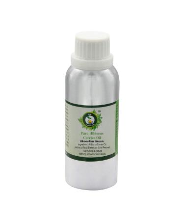 R V Essential Pure Hibiscus Carrier Oil 630ml (21oz)- Hibiscus Rosa Simensis (100% Pure and Natural Cold Pressed)