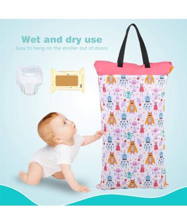 Hztyyier Hanging Wet Dry Cloth Diaper Bag 15.8x27.6inch - Large Capacity Reusable Diaper Pail Bag for Cloth Diapers or Laundry (#5) - Buy Online on GoSupps.com