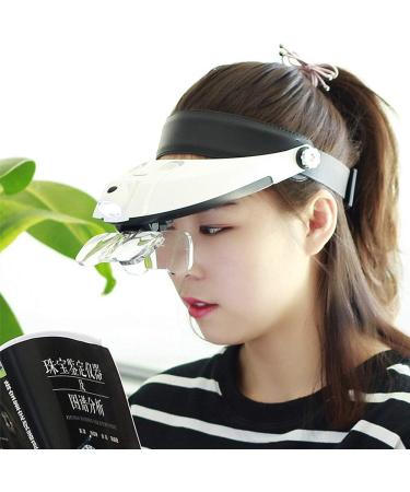 Magnifier Headband with LED Light Magnifying Glasses for Eyelash Extensions with 5 Different Lenses Magnifier for Reading Hands Free - Buy Online on GoSupps.com