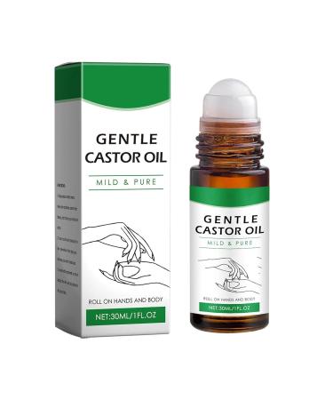 Roll-on l'huile de ricin dor e bio Castorglo bille l'huile de ricin et au quartz rose pour le visage le ventre le corps et le contour des yeux 1pcs