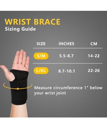 Adjustable Wrist Brace for Carpal Tunnel & Arthritis Relief - Support & Compression for Injuries | Right Hand Large/X-Large - Buy Online on GoSupps.com