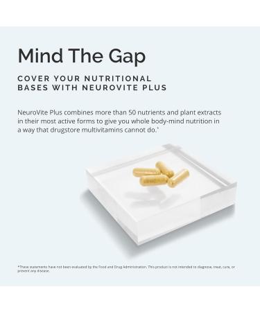 BRAINMD Dr Amen NeuroVite Plus - 120 Capsules - Multivitamin & Mineral Supplement Enhanced with Phytonutrients Enzymes & Whole Foods - Gluten Free - 30 Servings 30 Servings (Pack of 1) - Buy Online on GoSupps.com
