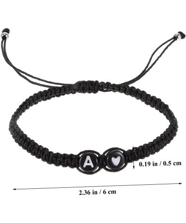 VALICLUD 4pcs Black and White Heart Bracelet Black Rope Bracelet Matching Unisex Beads Heart Bracelet Mens Cuff Bracelet Rope Bracelets Men and Women To Weave The Letter Is Acrylic Gift 6X6X0.5CM Black A - Buy Online on GoSupps.com
