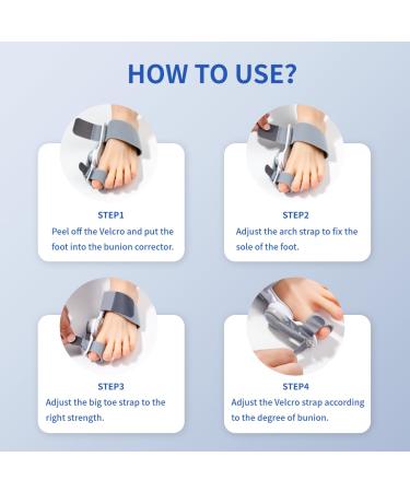 Bunion Corrector - Orthopedic Big Toe Straighteners | Adjustable Separator for Men & Women | Silicone Pad Bunion Splint for Pain Relief - Buy Online on GoSupps.com