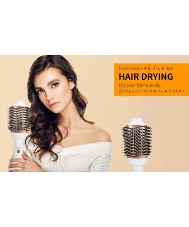 4-in-1 Hair Blow Dryer & Styler Brush - Negative Ion Anti-Frizz Hot Air Brush for Straightening Curling & Drying - Perfect for Salon Results - Buy Online on GoSupps.com