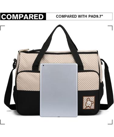 Miss Lulu 5er-Set Baby Wickeltasche - Mutter Windeltasche mit Wickelunterlage und Flaschenhalter - Buy Online on GoSupps.com