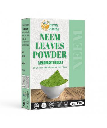 Herbs Botanica Neem Powder 100% Pure Natural Leaf Powder for Hair Skin & DIY Uses Finely Ground & Additive Free Natural Supplement in Resealable Pack 2 oz