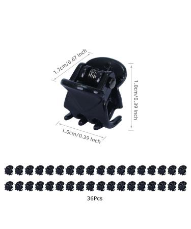 Ikadiya 36 Mini Hair Clips - Small 1cm Non-Slip Claw Clips for Kids & Adults - Black Jaw Clips for Design & Everyday Use - Buy Online on GoSupps.com