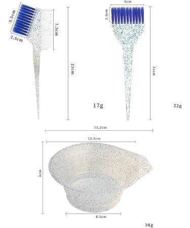 3-Piece Hair Dye Brush & Bowl Set - Professional Tinting Comb Tools for Home Salon (Blue) | Best Hair Coloring Supplies - Buy Online on GoSupps.com