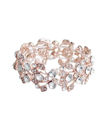 Iwowhero Bird-crystal bracelet gifts for the anniversary Diamond bracelet pearl bracelets for women tennis bracelet pearl bracelet crystal bracelet crystal women bracelet fine 6.5*3cm rose gold