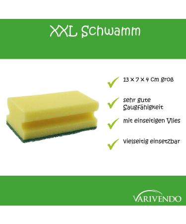 XXL Yellow Scouring Pads - 10 Pack Kitchen Sponge (130x70x45mm) for Effective Pot Cleaning - International Shipping Available - Buy Online on GoSupps.com