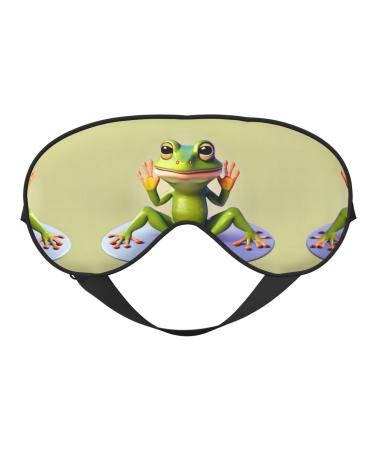 The Funny Frog Doing Yoga Eye mask Soft Elastic and Adjustable Nighttime Comfort Sleeping mask Suitable for Both Men and Women
