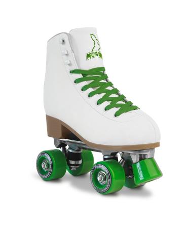 RollingBunny Roller Skates for Women Girls - Classic High-Top PU Leather Quad Roller Skates for Outdoor and Indoor, ABEC-7 Bearings, Ankle Support, Solid and Comfortable White US 6.5 (W6.5-W7)