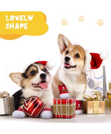 Auauy Indoor Anti-Slip Socks for Dogs & Cats | Silicone Gel Paw Protection | 2 Sizes | Christmas Red - Ideal for Small & Medium Pets - Buy Online on GoSupps.com