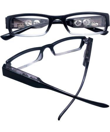 3 Pack LED Reading Glasses for Men & Women - Bright Nighttime Readers with Magnifier - Black 2.0x Eyeglasses - Buy Online on GoSupps.com