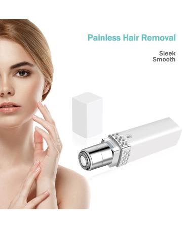 Women's Facial Hair Removal - EZBASICS Painless Trimmer with USB Charge, Waterproof Epilator for Peach Fuzz Chin Cheek Upper Lip - Includes 1 Replacement Head (White) - Buy Online on GoSupps.com