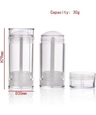 4pcs COSIDEA 30g/1OZ White Round Deodorant Containers - Bottom Filling Twist Up Tubes for Hair Wax & Chapstick - Clear - Buy Online on GoSupps.com