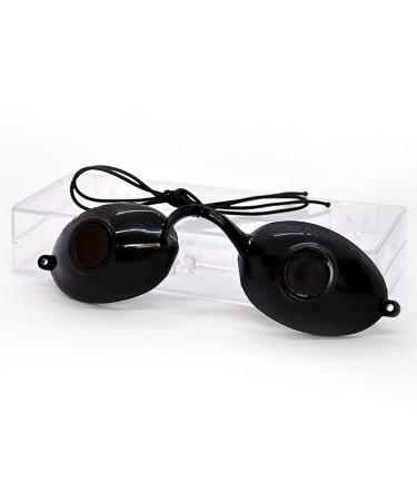 Super Sunnies UV Eye Protection FDA Compliant Individual Tanning Bed Goggles Eyeshields Glasses With a Clear Case/Box (Black)