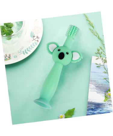 Kisangel Soft Bristle Toddler Toothbrush | Animal Teether Baby Toy Brush | Green Silicone Infant Toothbrush - Buy Online on GoSupps.com