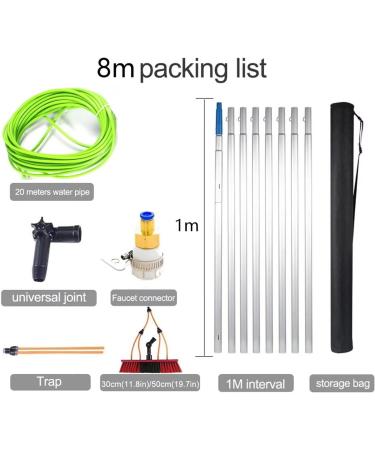 Window Cleaning Water-fed Pole 40ft 12m Extendable Telescopic Brush Squeegee Attachment with Backpack Window Professional Washer Kit (30cm Brush Head 8m Rod) Lucky Star - Buy Online on GoSupps.com