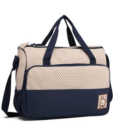 Miss Lulu 5-Set Baby Diaper Bag | Stylish Navy Mother Handbag & Bottle Holder | Perfect for International Shipping - Buy Online on GoSupps.com