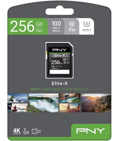 PNY 256GB Elite-X Class 10 U3 V30 SDXC Memory Card - 100MB/s, 4K UHD & Full HD, UHS-I, Full Size SD - Buy Online on GoSupps.com