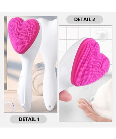 Angoily Love Cleansing Brush Face Scrub Manual Face Wash Brush Face Massaging Brush Skin Care Face Brush Heart Facial Cleaning Brush Manual Facial Washing Brush Handheld Scrubber - Buy Online on GoSupps.com