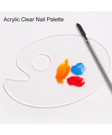  Julyue Acrylic Cosmetic Palette with Spatula Thumb Hole Nail Art Mixing Palette Transparent Drawing Mixing Palette Cosmetic Makeup Palette for Liquid Foundation - Buy Online on GoSupps.com
