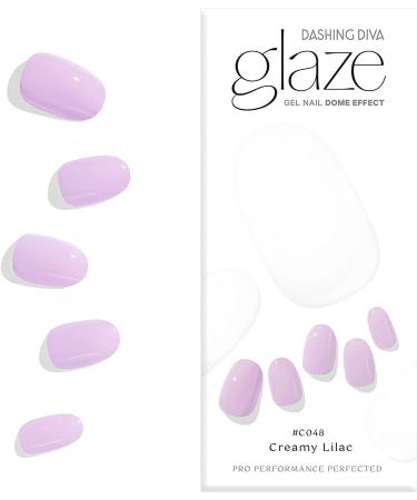 Dashing Diva Glaze Nail Strips - Creamy Lilac | Long Lasting & Chip Resistant Gel Nail Wraps | LED Lamp Compatible | 34 Salon Quality Light Purple Strips - Buy Online on GoSupps.com