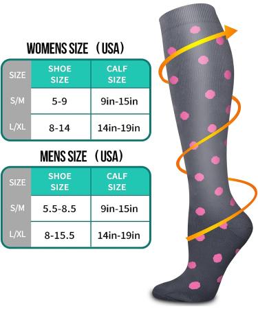 Copper Compression Socks for Women and Men | Medical Grade | Ideal for Running, Athletic, Nurses, and Travel | Large-X-Large Size | 03 Black/Red/Gray Design - Buy Online on GoSupps.com