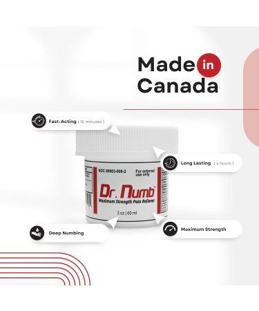 Dr. Numb 5% Lidocaine Numbing Cream Nonprescription Maximum Strength Topical Anesthetic Cream - Temporary Relief of Pain Itch Discomfort for Hemorrhoid and Anorectal Uses - 2oz Pack of 1 - Buy Online on GoSupps.com