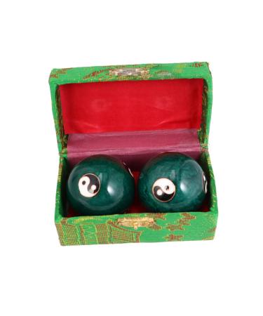 Frcolor 1 pair of Chinese massage balls Body massage ball Massage ball made of marble health ball Baoding balls train baoding balls Hand gymnasium ball cloisonne balls fitness