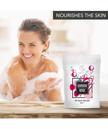 Rose Foaming Bath Sea Salt 35 Oz - 1000g | Relaxing Aromatherapy Bubble Bath with Almond & Rosewood Essential Oil - Buy Online on GoSupps.com