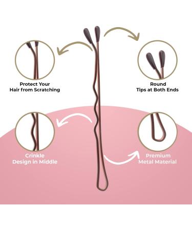 Enselling Hair Grips Pack of 150-5cm - Crimped Brown Bobby Pins for Women Girls and Hairdressing Salons -Perfect for Thick Thin & Curly Hair Styling (Brown Pack of 150) - Buy Online on GoSupps.com