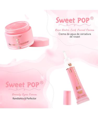 SWEET POP Skincare Set | 7-Piece Nourishing Daily Essentials for All Skin Types | Luxury Gift Set | Cleanser Serum Eye Cream Moisturizer Toner & Sunscreen - Buy Online on GoSupps.com