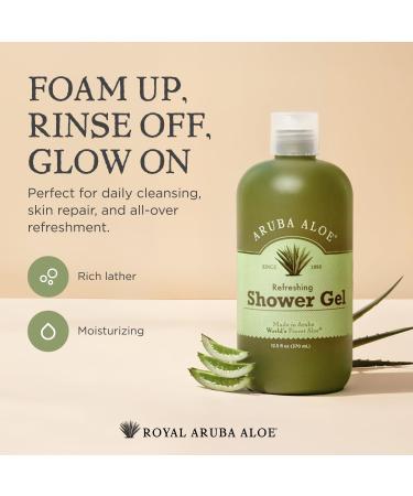 Aruba Aloe Refreshing Shower Gel - Gentle Cleansing Soap-free Hydrating Formula - Suitable for Sensitive Skin - 8.5 oz Bottle 8.5 Fl Oz (Pack of 1) - Buy Online on GoSupps.com