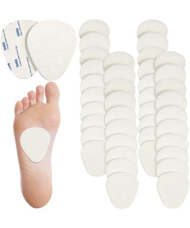 40 Pieces Metatarsal Felt Feet Pads Insert Pads Ball of Foot Cushion Pain Relief Forefoot Support Adhesive Foam Foot Cushion Pad for Men and Women 1/4 Inch Thick (White) - Buy Online on GoSupps.com