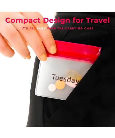Pill Pouch Bags - Reusable 7-Day Travel-Sized Color-Coded Organizers for Pills & Vitamins | Includes Pill Cutter & Remover | Perfect for International Shipping - Buy Online on GoSupps.com