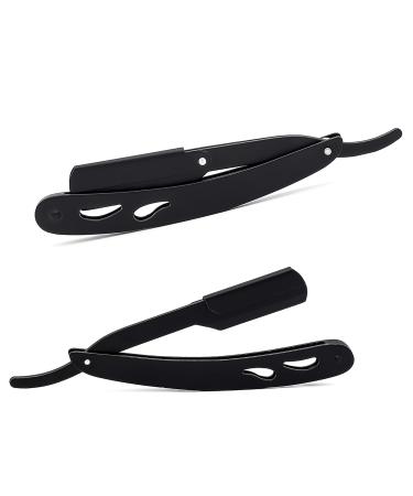 Classic Matte Black Cut Throat Razor for Men | Stainless Steel Professional Straight Edge Shaving & Beard Razor | Salon Quality & Lightweight Design - Buy Online on GoSupps.com