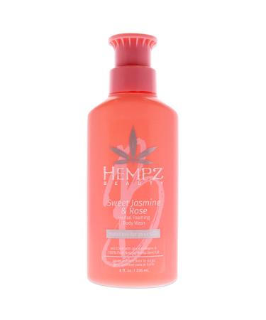 Hempz Sweet Jasmine and Rose Collagen Infused Herbal Foaming Body Unisex Body Wash 8 oz