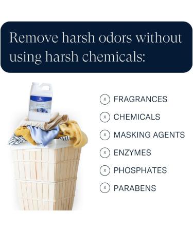 EnviroKlenz Laundry Enhancer | Odor Eliminator Liquid for 30 Loads | Non-Toxic Fragrance-Free Removes Sweat Chemicals & Pet Odors - Buy Online on GoSupps.com