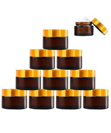 SUQURTOM 10 pieces 20ml Amber cosmetic glass glass of cream refillable container brown glass container for cosmetics creams lotions essential oils 10x20ml style C