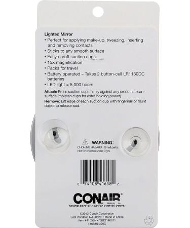 Conair Lighted Mirror 15x Magnification - Colors Vary (Blue, Silver, Purple) - Buy Online on GoSupps.com