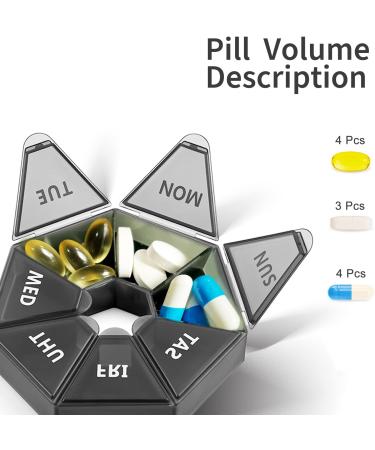 Weekly Pill Box Organizer - Moisture-Proof Portable Pill & Vitamin Case for Supplements - Compact 1-Pack Black - Buy Online on GoSupps.com